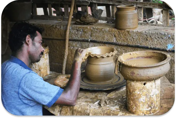 pottery making at anamala homestay